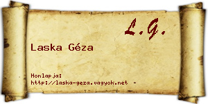 Laska Géza névjegykártya